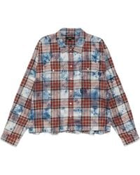 Purple Brand - Bleached-Effect Check-Pattern Shirt - Lyst