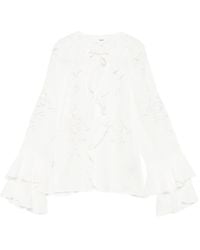 Ba&sh - Omar Eyelet-Embroidered Ruffle Blouse - Lyst