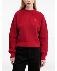 HUGO - Gerippter Pullover mit Logo-Patch - Lyst