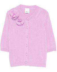 Allude - Geknöpfter Cardigan Mit Blumendetail - Lyst