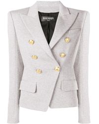 Balmain Blazer asymétrique - Gris