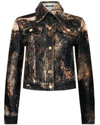 Roberto Cavalli - Button-Up Denim Jacket - Lyst