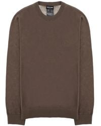 Giorgio Armani - Logo-Embroidered Virgin Wool Sweater - Lyst
