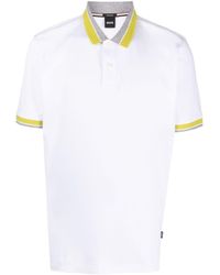 BOSS - Contrast-collar Cotton Polo Shirt - Lyst