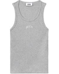 Gcds - Logo-Embroidered Ribbed-Knit Tank Top - Lyst