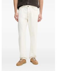 Benetton - Contrast-Stitch Logo-Patch Jeans - Lyst