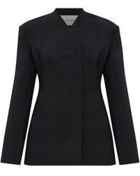 Entire studios - Button-Fastening Double-Breasted Coat - Lyst