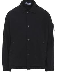 Stone Island - Logo-Patch Shirt Jacket - Lyst