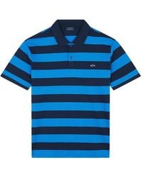 Paul & Shark - Striped Double Piqué Cotton Polo Shirt - Lyst
