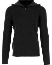 Tagliatore - Gerippter Pullover mit Reißverschluss - Lyst