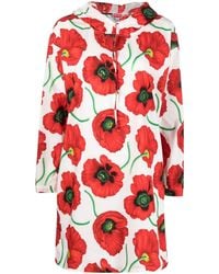 KENZO - Poppy Hooded Sweatshirt Dress - Lyst