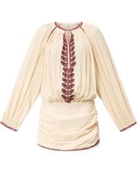 Isabel Marant - Vestido Corto Ludy Con Pliegues - Lyst