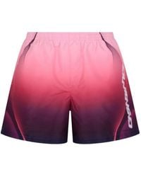 CASABLANCA - Stretch Swim Shorts With Patterned Panel - Lyst