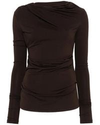 Entire studios - Top A Maniche Lunghe Drappeggiato - Lyst