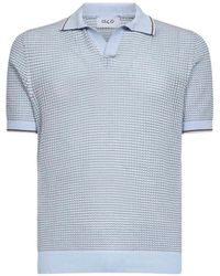 D4.0 - Jacquard-Knit Cotton V-Neck T-Shirt - Lyst