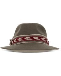 ALEXIA ALVAREZ DE TOLEDO - Feather-Brooch Wide-Brim Hat - Lyst