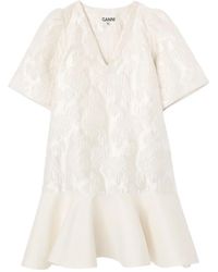 Ganni - Mini-Jurk Met V-Hals - Lyst
