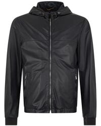 Moorer - Leren Jack Met Capuchon - Lyst