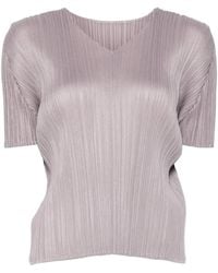 Pleats Please Issey Miyake - T-Shirt Plissé À Col V - Lyst