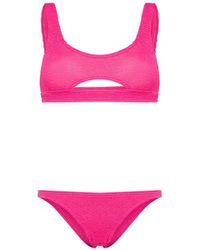 Bondeye - Sasha Seersucker Cut-out Bikini - Lyst