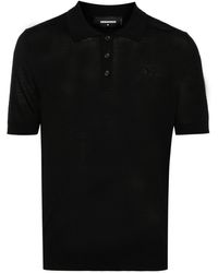 DSquared² - Geribbeld Poloshirt Met Geborduurd Logo - Lyst