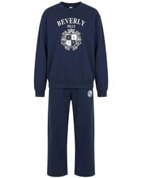 Sporty & Rich - Bh Crest Wide Logo-Print Track Pants - Lyst