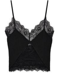 Anine Bing - Tina Lace-Trim Tank Top - Lyst