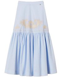 Twinset - Embroidered Pinstripe Skirt - Lyst