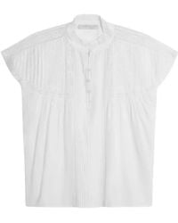 Vanessa Bruno - Ganu Lace-Trimmed Pleated Top - Lyst
