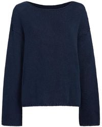 Another Tomorrow - Draped-Knit Cotton Sweater - Lyst