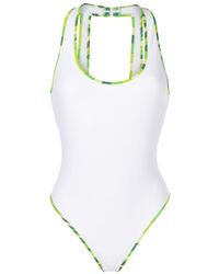 Emilio Pucci - Marmo-print Trim Swimsuit - Lyst