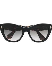 Gafas de sol con efecto de carey de Tom Ford de color Negro Mujer Accesorios de Gafas de sol de 
