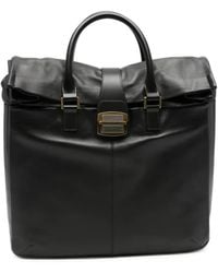 Emporio Armani - Leather Buckle-Fastening Tote Bag - Lyst