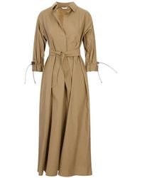 Max Mara - Drawstring-Cuff Belted Dress - Lyst