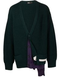 Kolor - Ribbed-knit Wool Cardigan - Lyst