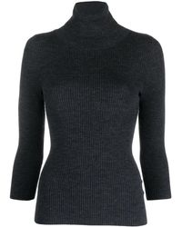 Aspesi - Ribbed-knit Roll-neck Knitted Top - Lyst