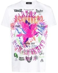 DSquared² - Graphic-Print Cotton T-Shirt - Lyst