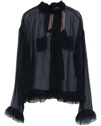N°21 - Ruffled-Hem Pocket-Detail Blouse - Lyst