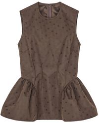 Cecilie Bahnsen - Daimi Floral-Jacquard Peplum Top - Lyst