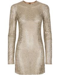 Dolce & Gabbana - Crystal-embellished Mesh Minidress - Lyst
