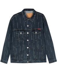 Martine Rose - Embroidered-Slogan Denim Jacket - Lyst