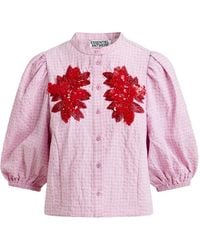 Essentiel Antwerp - Floral-Pattern Puffed-Sleeve Shirt - Lyst