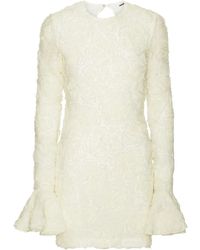 ROTATE BIRGER CHRISTENSEN - Rose-Embellished Bell-Sleeve Mini Dress - Lyst