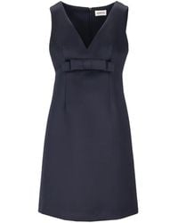 P.A.R.O.S.H. - Bow-Detail V-Neck Dress - Lyst