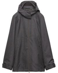 Prada - Mélange Hopsack Wool Jacket - Lyst