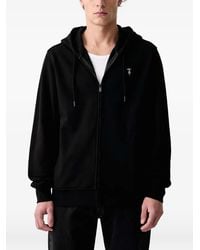 Trussardi - Logo-Embroidered Zip-Up Hoodie - Lyst