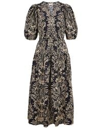 Ulla Johnson - Harriet Midikleid mit Puffärmeln - Lyst