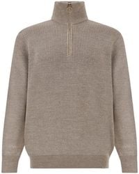 Paul & Shark - Half-Zip Ribbed-Knit Sweater - Lyst