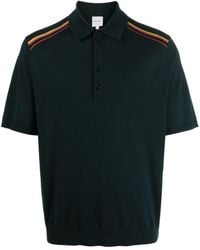 Paul Smith - Artist Stripe-embellished Fine-knit Polo Shirt - Lyst