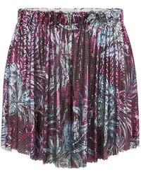 Rabanne - Palm Tree-Printed Mesh Mini Shorts - Lyst